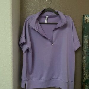 Lavender Short Sleeve Women's Top and Pants Set